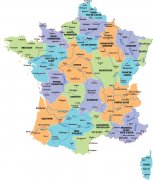 法国各大地区和主要国家地图